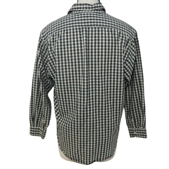 Vintage Ralph Lauren Polo Jeans Co L Black White Plaid Heavy Cotton Twill Shirt - Picture 5 of 10